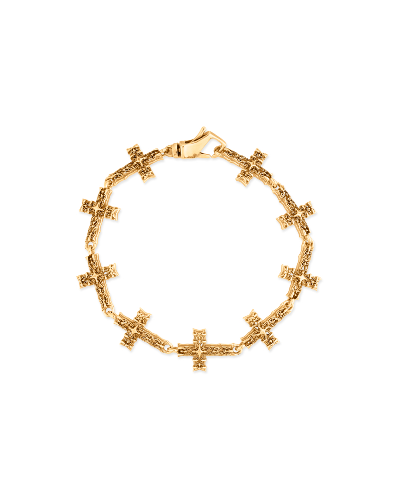 GOLD MULTI NOTRE-DAME CROSS BRACELET
