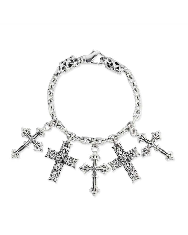 CHAIN BRACELET WITH NOTRE-DAME+AVELLI CROSSES