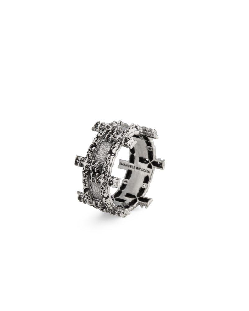 NOTRE-DAME CROSS DOUBLE BAND RING