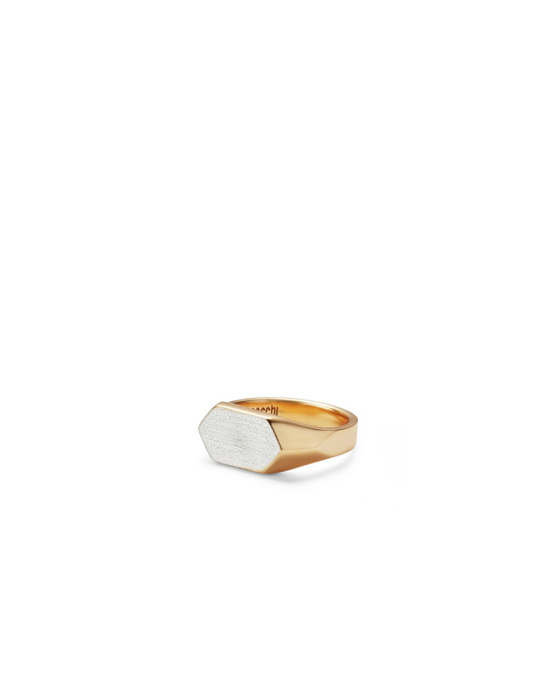 GOLD SCRATCHED SIGNET RING