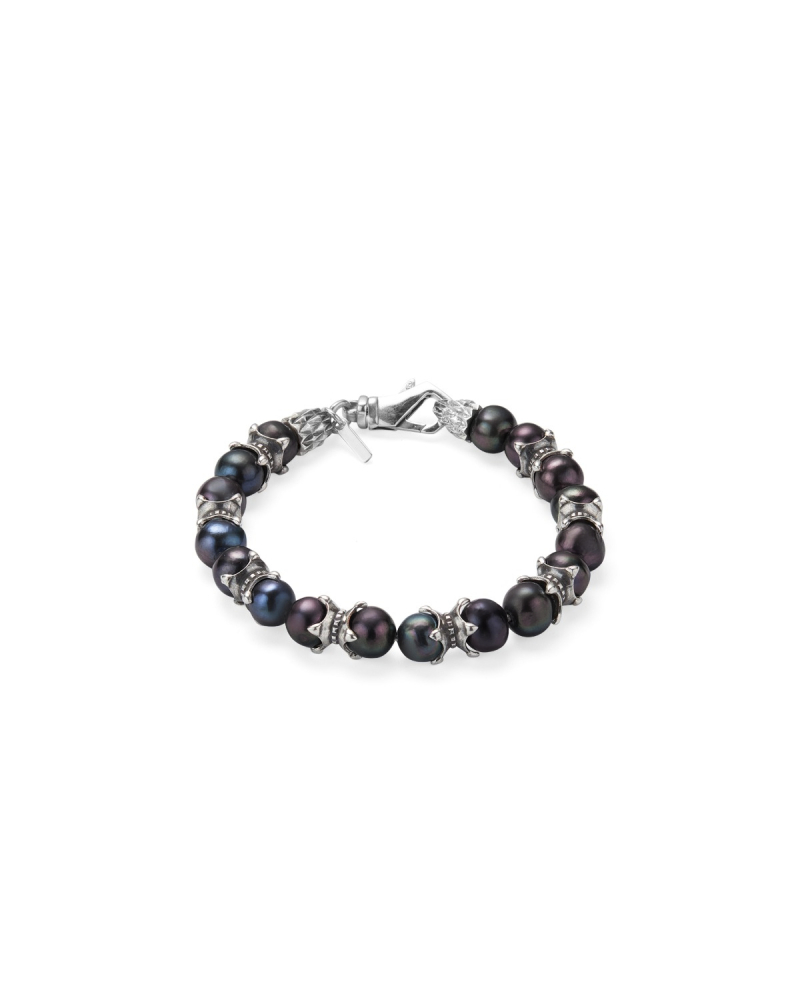 BLACK PEARL BRACELET WITH CLAWS