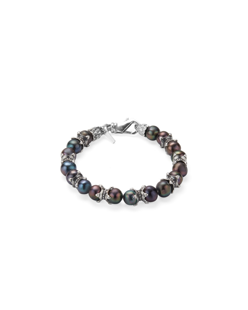 BLACK PEARL BRACELET WITH CLAWS