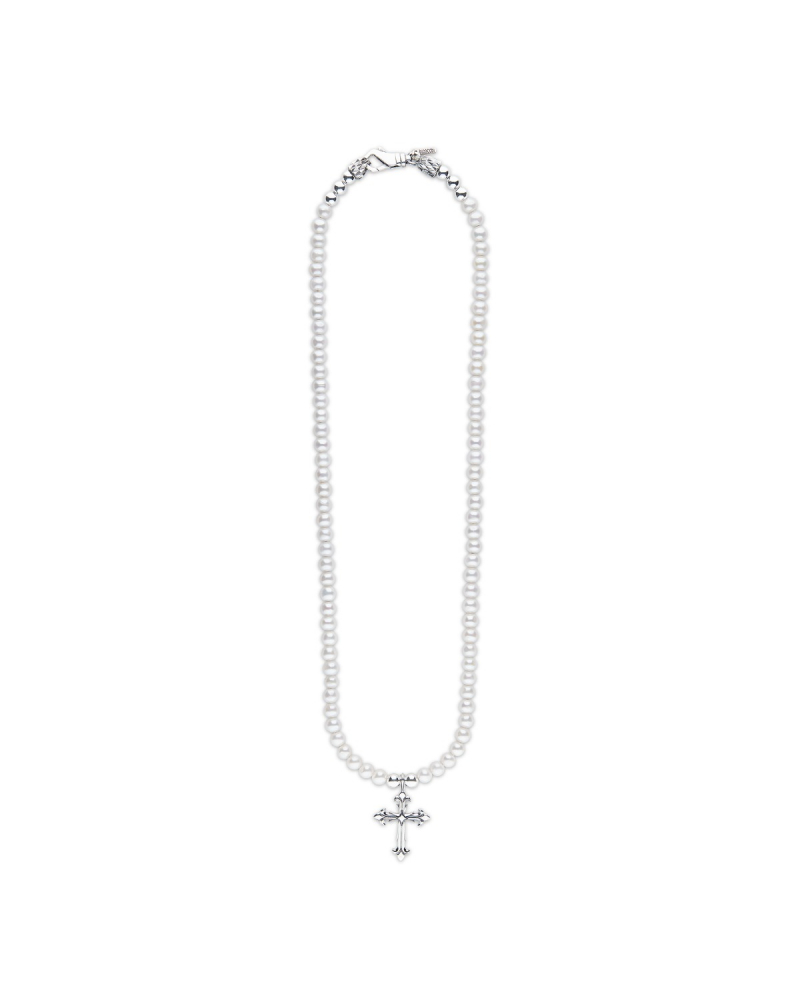 PEARL NECKLACE WITH CROSS 