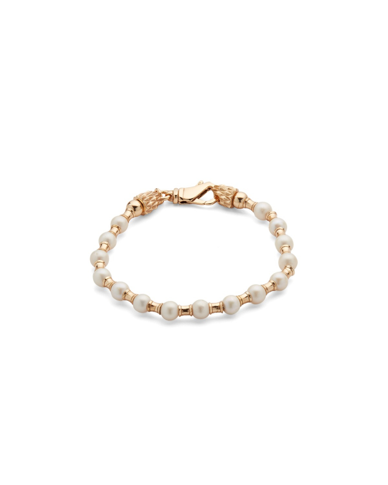 Pearl and gold spacers bracelet