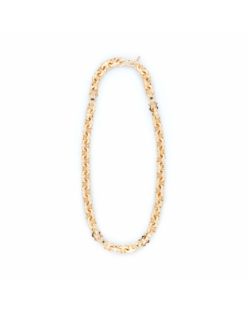 GOLD LARGE STUDDED CHAIN NECKLACE