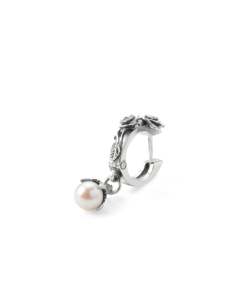 ROSE PEARL HOOP EARRING