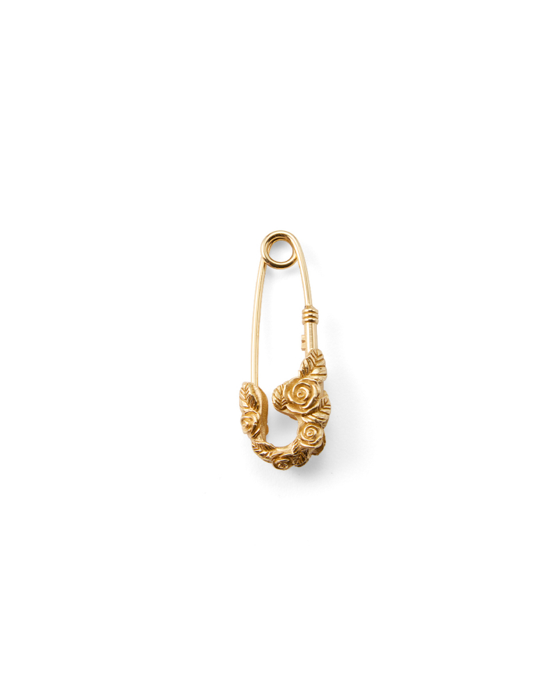 GOLD ROSE PIN EARRING