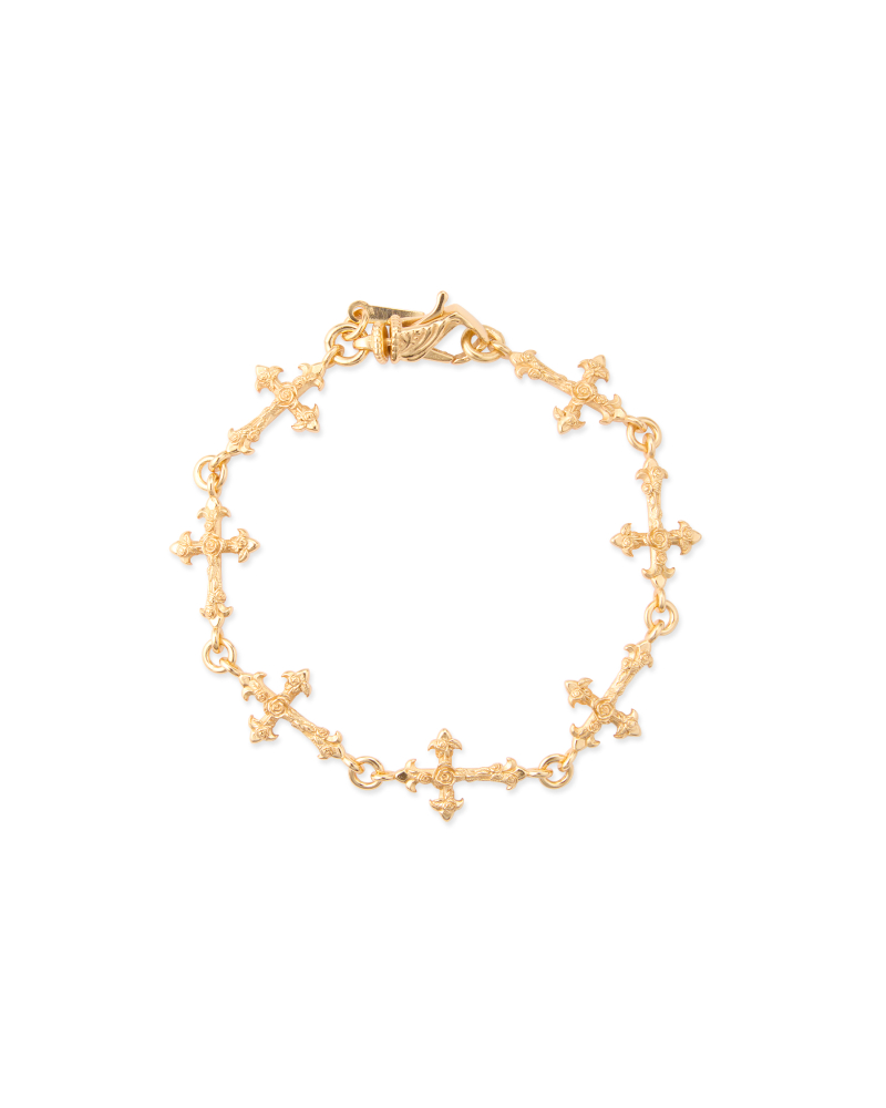 GOLD ROSE MULTI-CROSS BRACELET