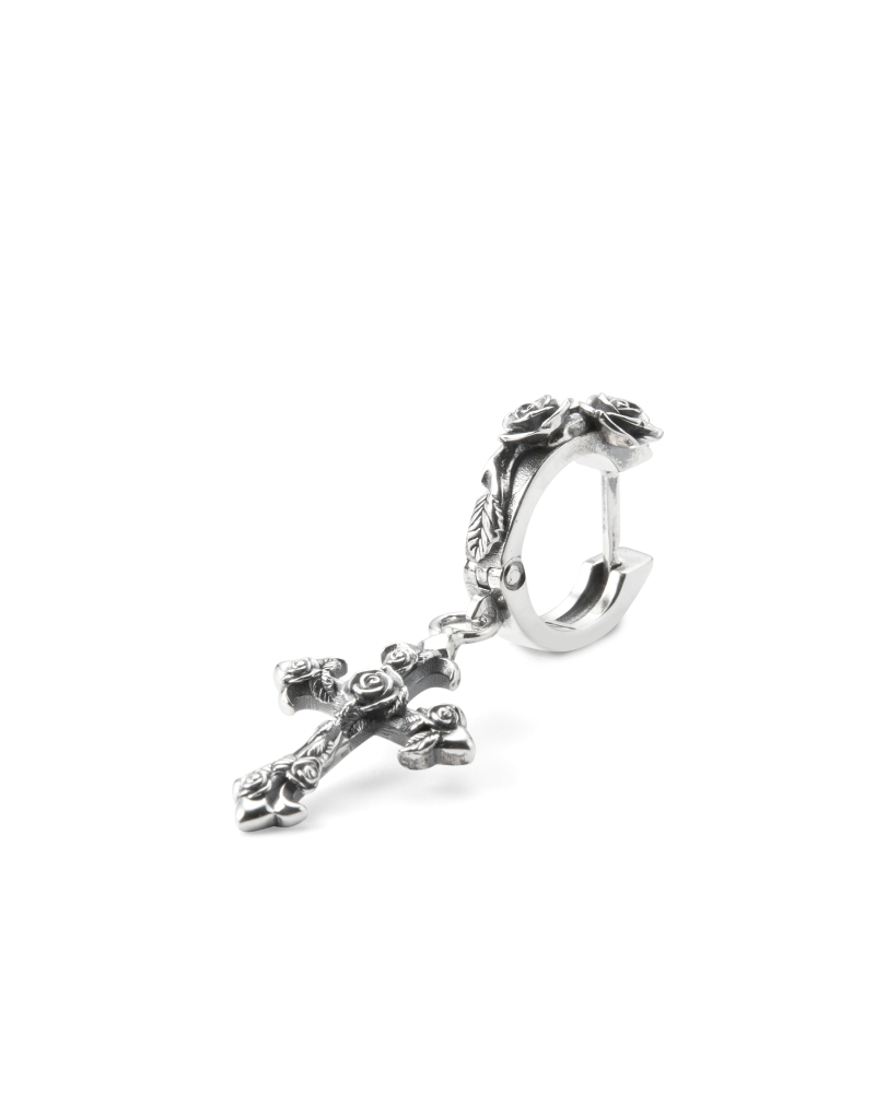 ROSE CROSS EARRING