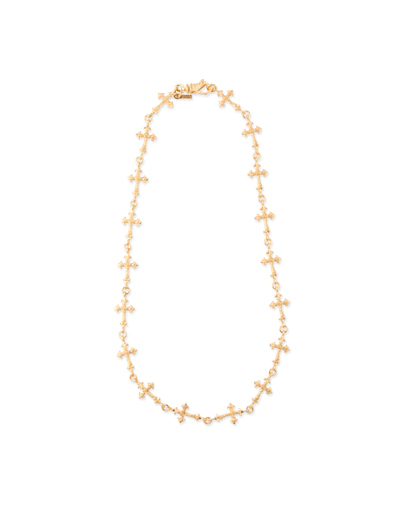 GOLD ROSE MULTI-CROSS NECKLACE