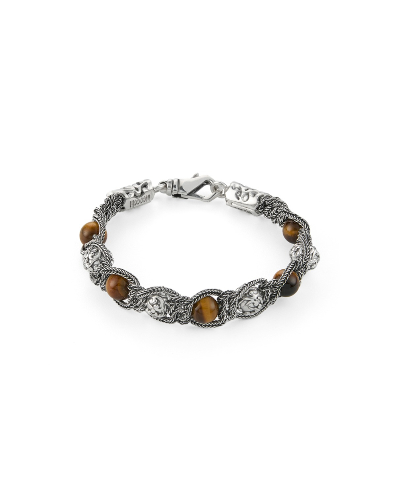 ARABESQUE BEADED BRACELET-Brown