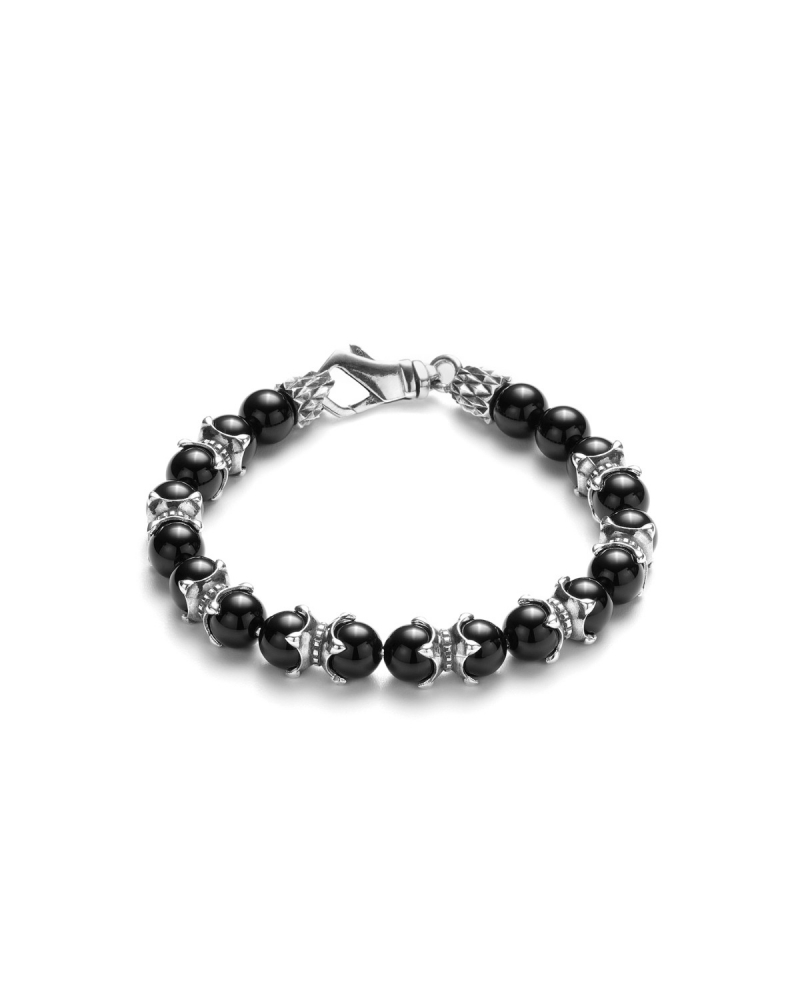 BEADED CLAW BRACELET Black