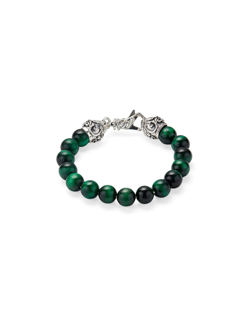 Large Arabesque Beaded bracelet-Green