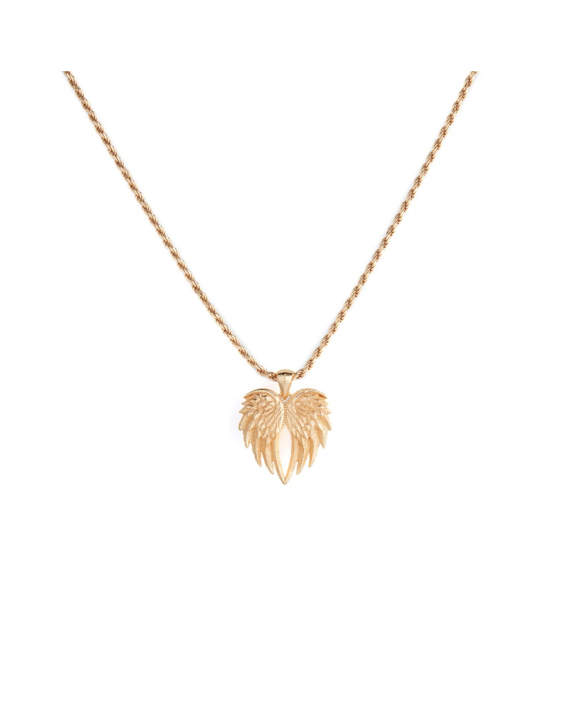 GOLD WINGS HEART PENDANT NECKLACE