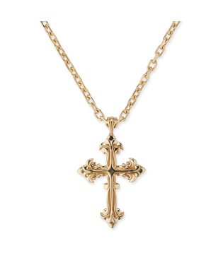 GOLD LARGE AVELLI CROSS NECKLACE