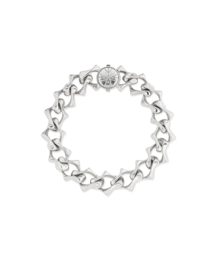LARGE SHARP POLISHED CHAIN LOGO BRACELET 