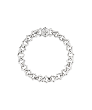 SHARP POLISHED CHAIN LOGO BRACELET 