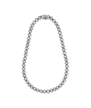 SHARP POLISHED CHAIN LOGO NECKLACE