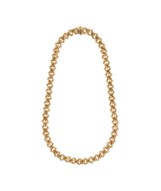 GOLD SHARP CHAIN LOGO NECKLACE
