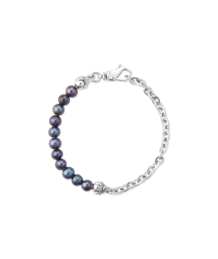 BLACK PEARL HALF-CHAIN BRACELET