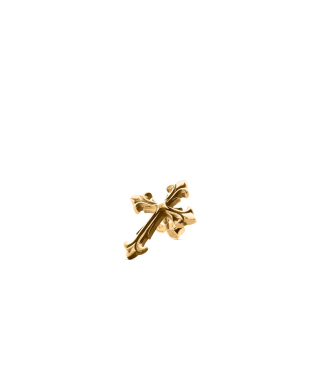 GOLD FLEURY CROSS STUD