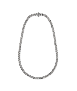 COLLANA TRECCIA PIATTA DIAMANTATA