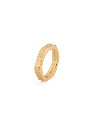 GOLD SMALL HAMMERED BAND RING