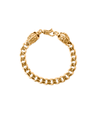 GOLD CHAIN BRACELET WITH SKULLS