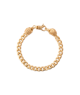 SMALL GOLD CHAIN BRACELET WITH SKULLS
