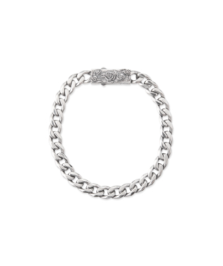 CHAIN BRACELET WITH ROSES BOX CLASP