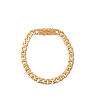 GOLD CHAIN BRACELET WITH ROSES BOX CLASP