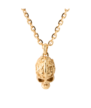 OVERSIZE GOLD SKULL NECKLACE
