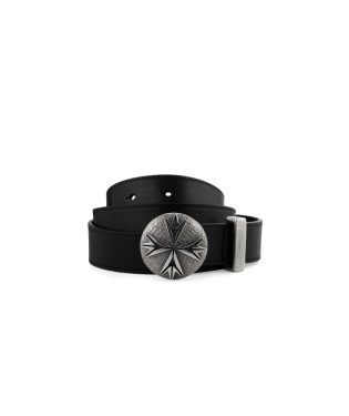 LOGO BUCKLE LEATHER BELT 