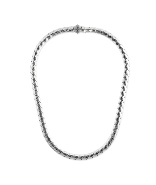HERRINGBONE CHAIN LOGO NECKLACE