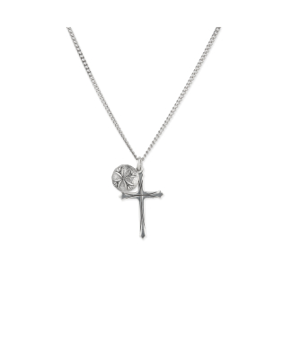 LOGO SCUDO + CROSS NECKLACE