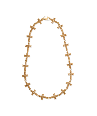 GOLD MULTI NOTRE-DAME CROSS NECKLACE