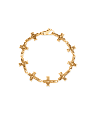 GOLD MULTI NOTRE-DAME CROSS BRACELET