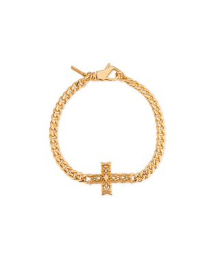 GOLD CHAIN BRACELET WITH NOTRE-DAME CROSS
