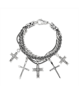 REISSUE NOTRE-DAME CROSS CHARM BRACELET