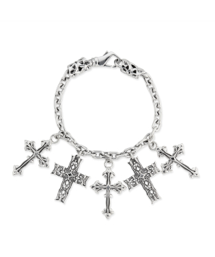 CHAIN BRACELET WITH NOTRE-DAME+AVELLI CROSSES