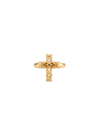 REISSUE GOLD NOTRE-DAME CROSS RING