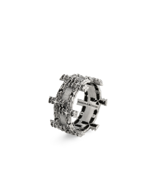 NOTRE-DAME CROSS DOUBLE BAND RING