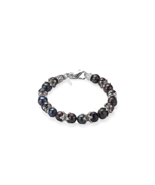 BLACK PEARL BRACELET WITH CLAWS