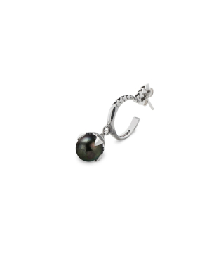 BLACK PEARL HOOP EARRING