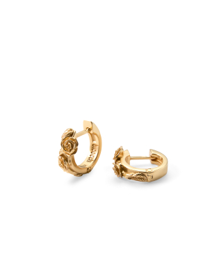 GOLD ROSE HOOP EARRINGS