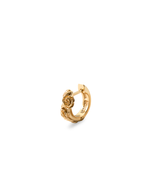 GOLD ROSE HOOP EARRING