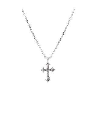 SMALL ROSE CROSS NECKLACE