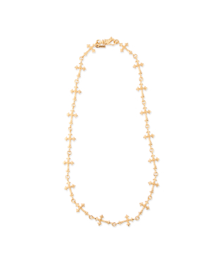 GOLD ROSE MULTI-CROSS NECKLACE