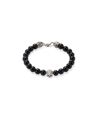 BRACCIALE CON PIETRE E TESCHIO