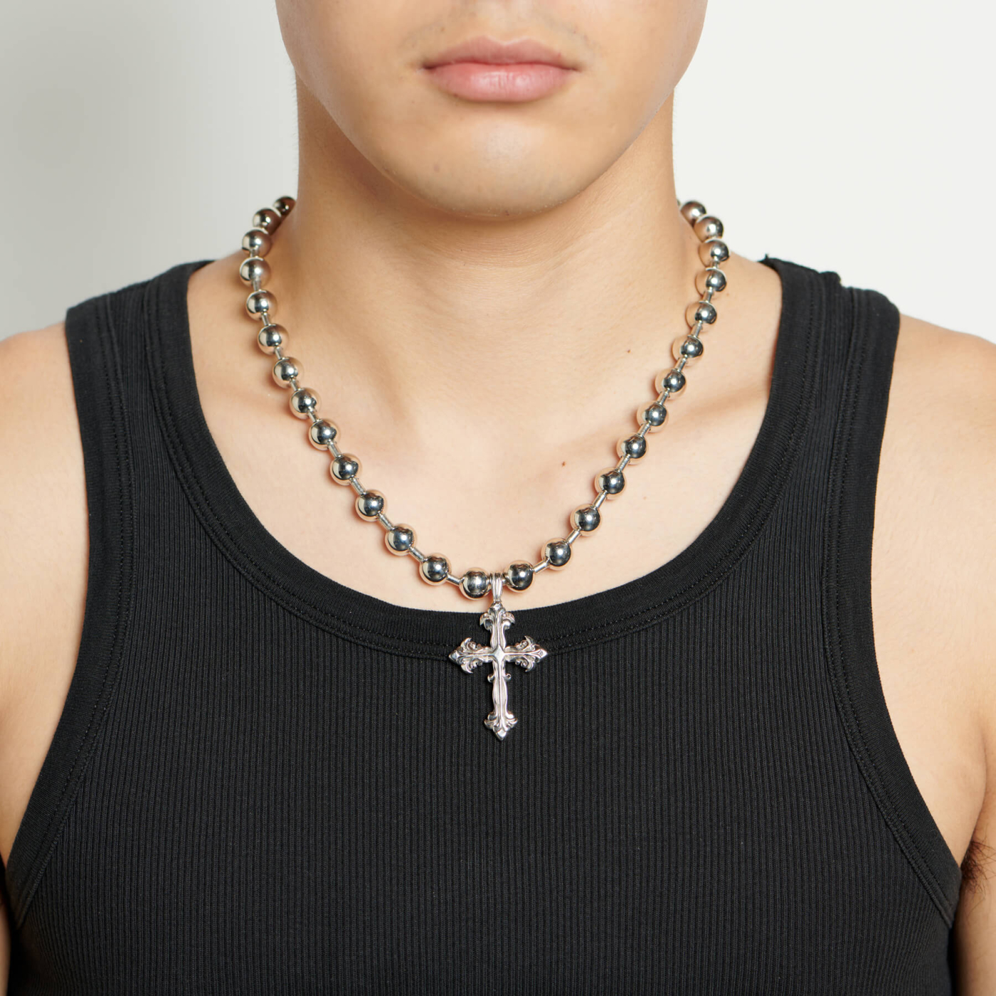 Large Beaded Chain Cross Necklace | EMANUELE BICOCCHI